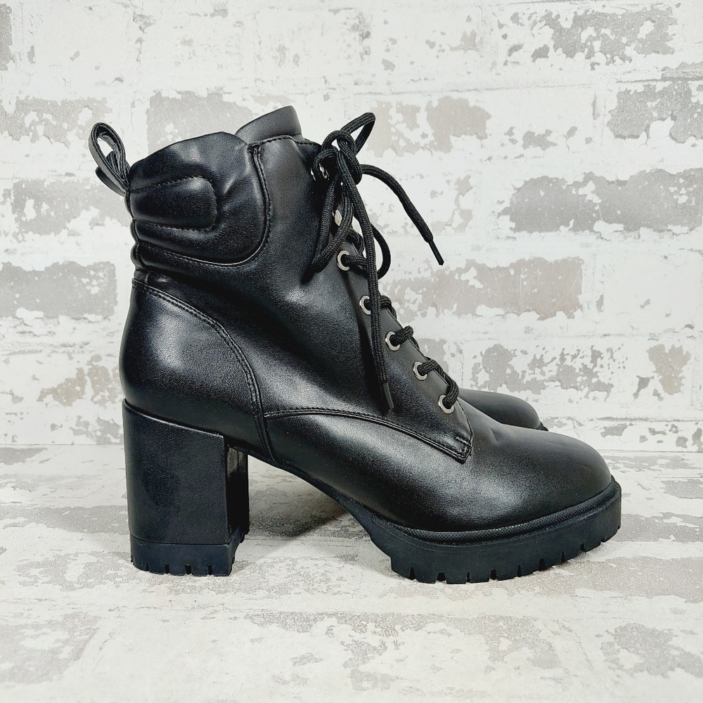 New Aerosoles Esen Faux Leather Lace Up Boots K568 - Picture 4 of 12